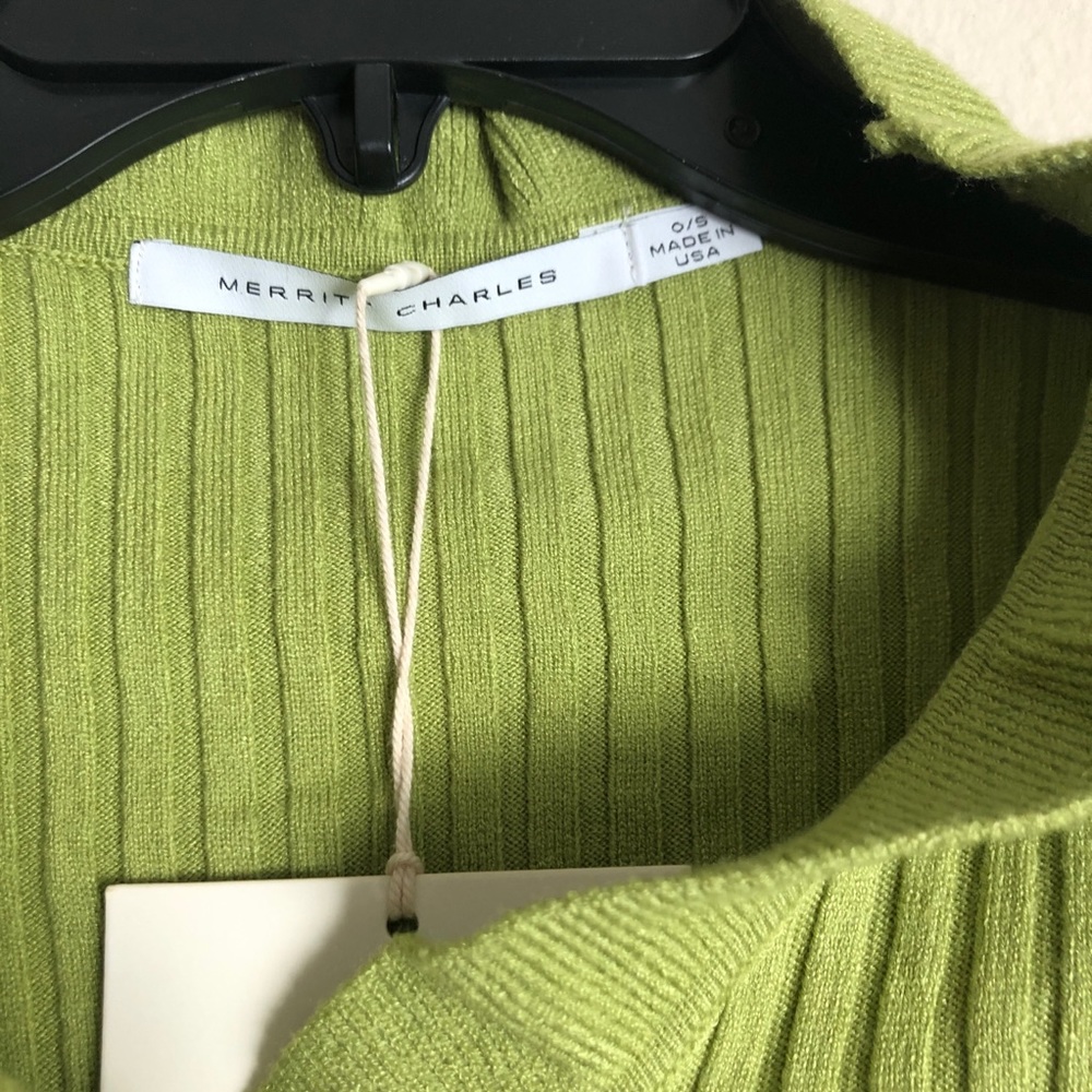 Merritt Charles Green Ribbed Cardigan - Picture 4 of 5